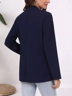 Plus Size Lapel Collar Single-Button Blazer.
