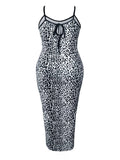 Elegant plus size leopard print maxi dress showcasing bold patterns and flattering silhouette for stylish occasions.