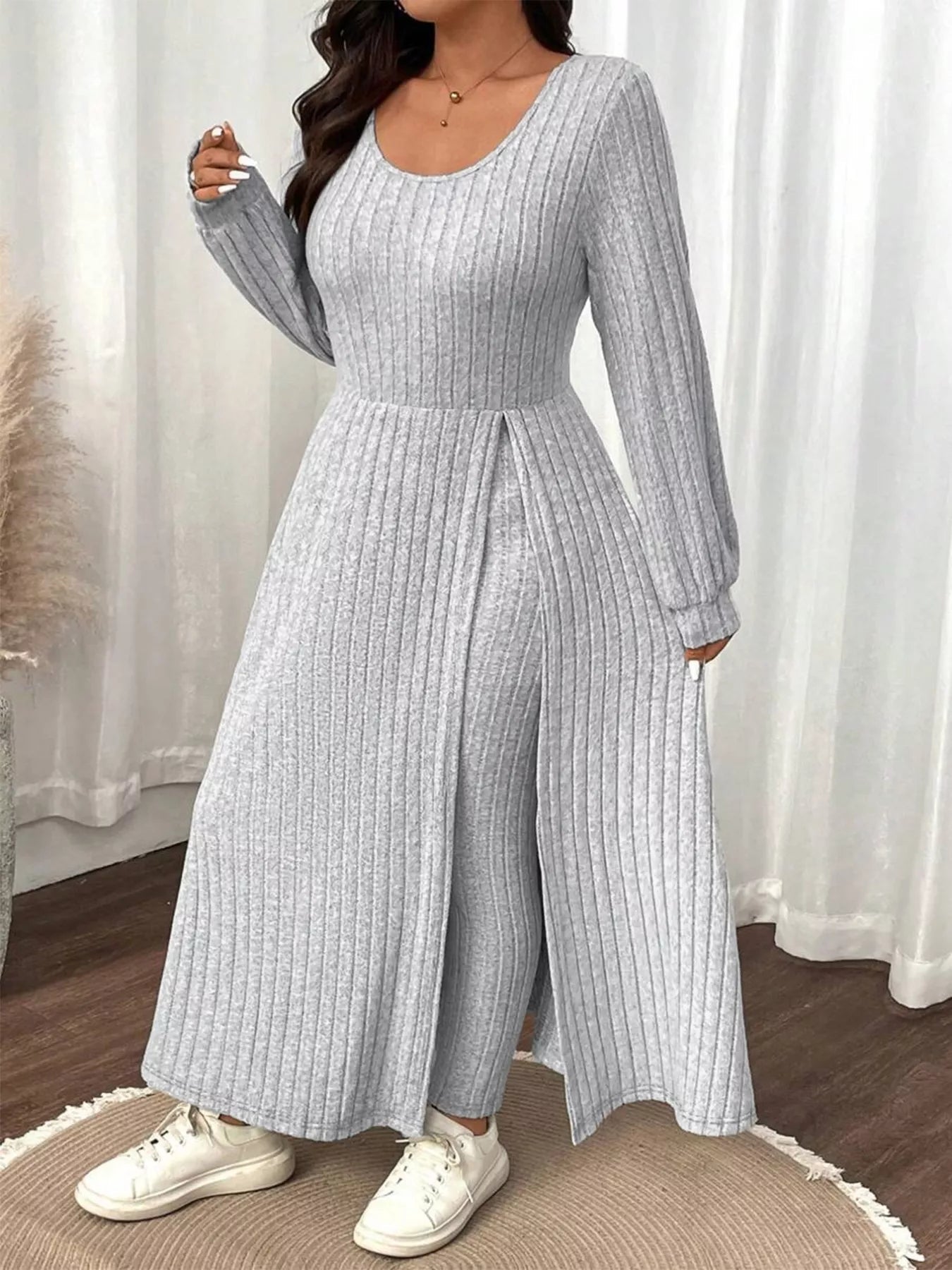 Plus size ribbed knit leggings dress combining comfort and style for versatile wardrobe essentials.