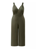 Elegant plus size wide leg jumpsuit, stylish and comfortable fashion choice