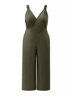 Elegant plus size wide leg jumpsuit, stylish and comfortable fashion choice