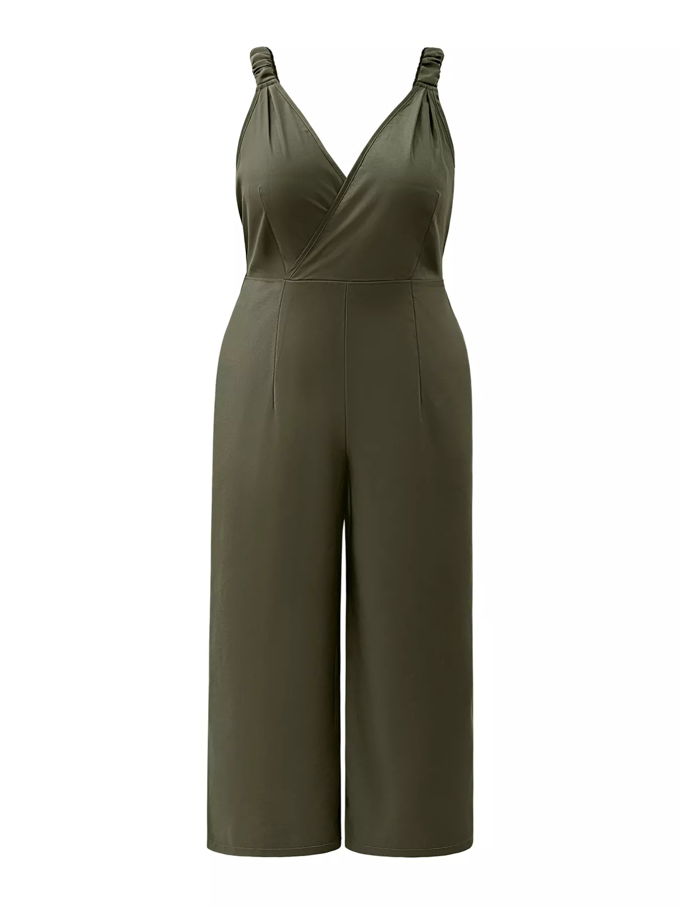Elegant plus size wide leg jumpsuit, stylish and comfortable fashion choice