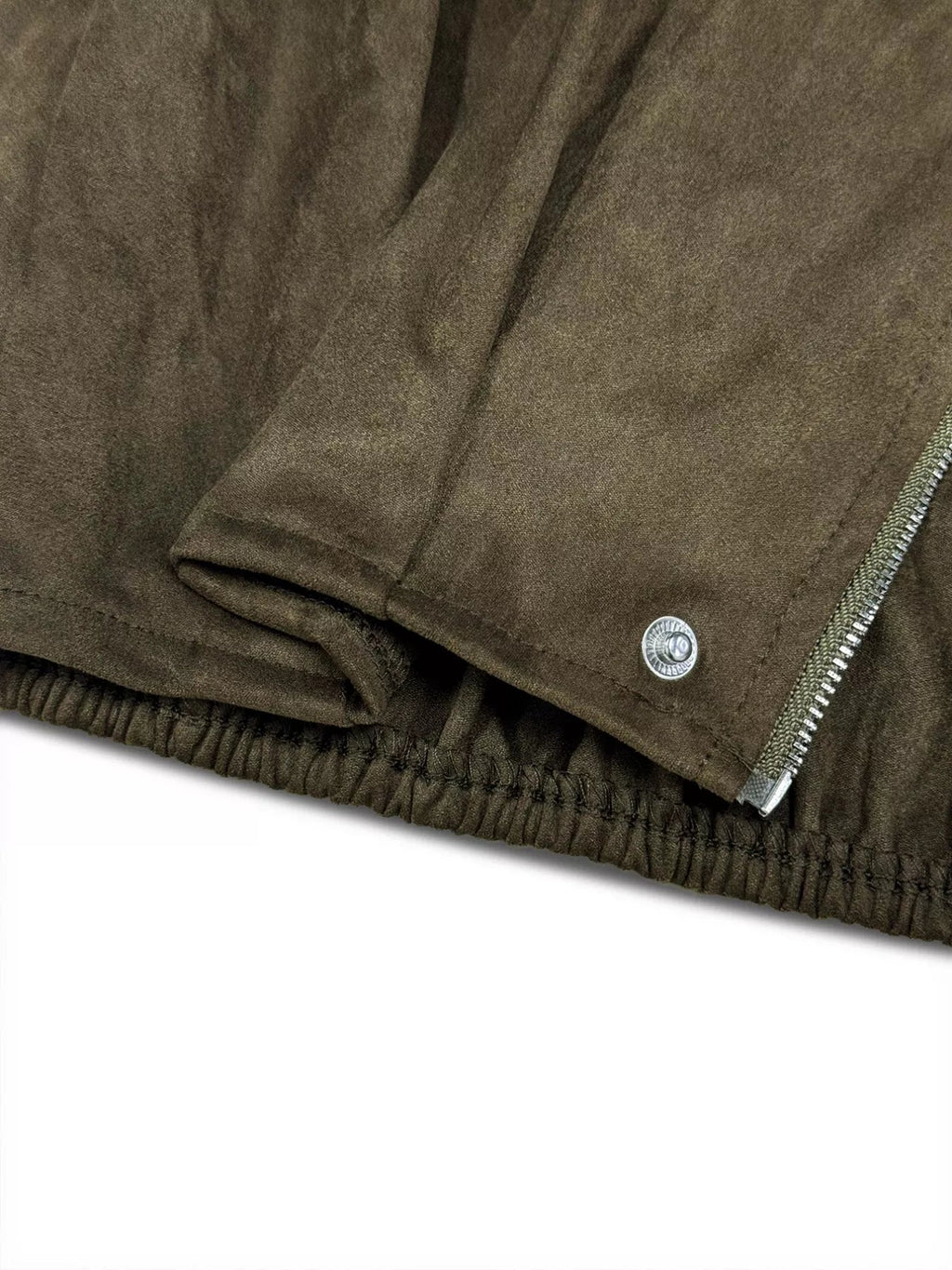 Plus Size Suede Cropped Bomber Jacket.