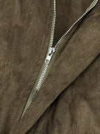 Plus Size Suede Cropped Bomber Jacket.