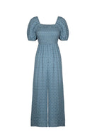 Printed Square Neck Puff Sleeve Jumpsuit.