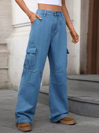 Comfortable cargo jeans designed for durability and everyday wear, offering both style and comfort.