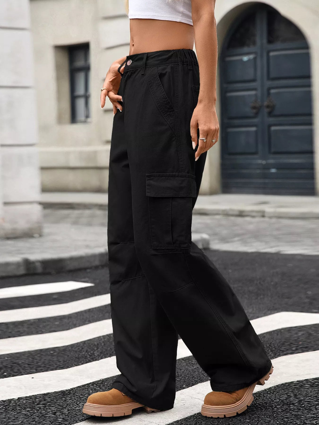 Comfortable cargo jeans designed for durability and everyday wear, offering both style and comfort.