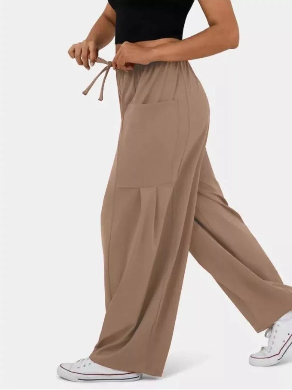 Relaxed fit drawstring pants offering comfort and style for casual and formal wear, ideal for everyday use.