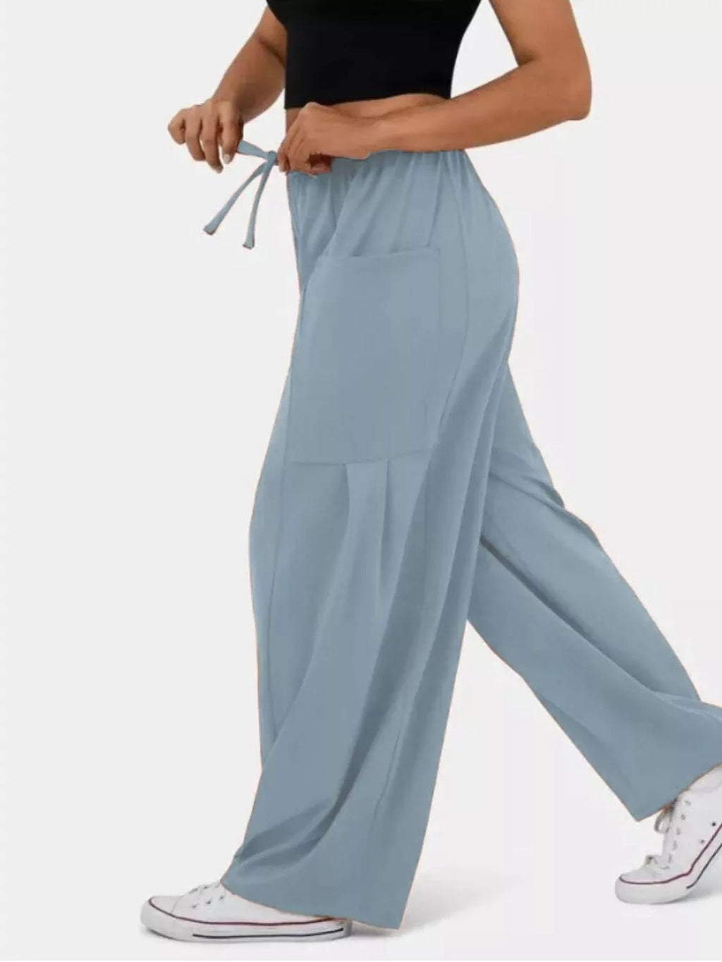 Relaxed fit drawstring pants offering comfort and style for casual and formal wear, ideal for everyday use.