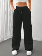 Comfortable relaxed fit pants featuring a drawstring waist for adjustable and stylish wear