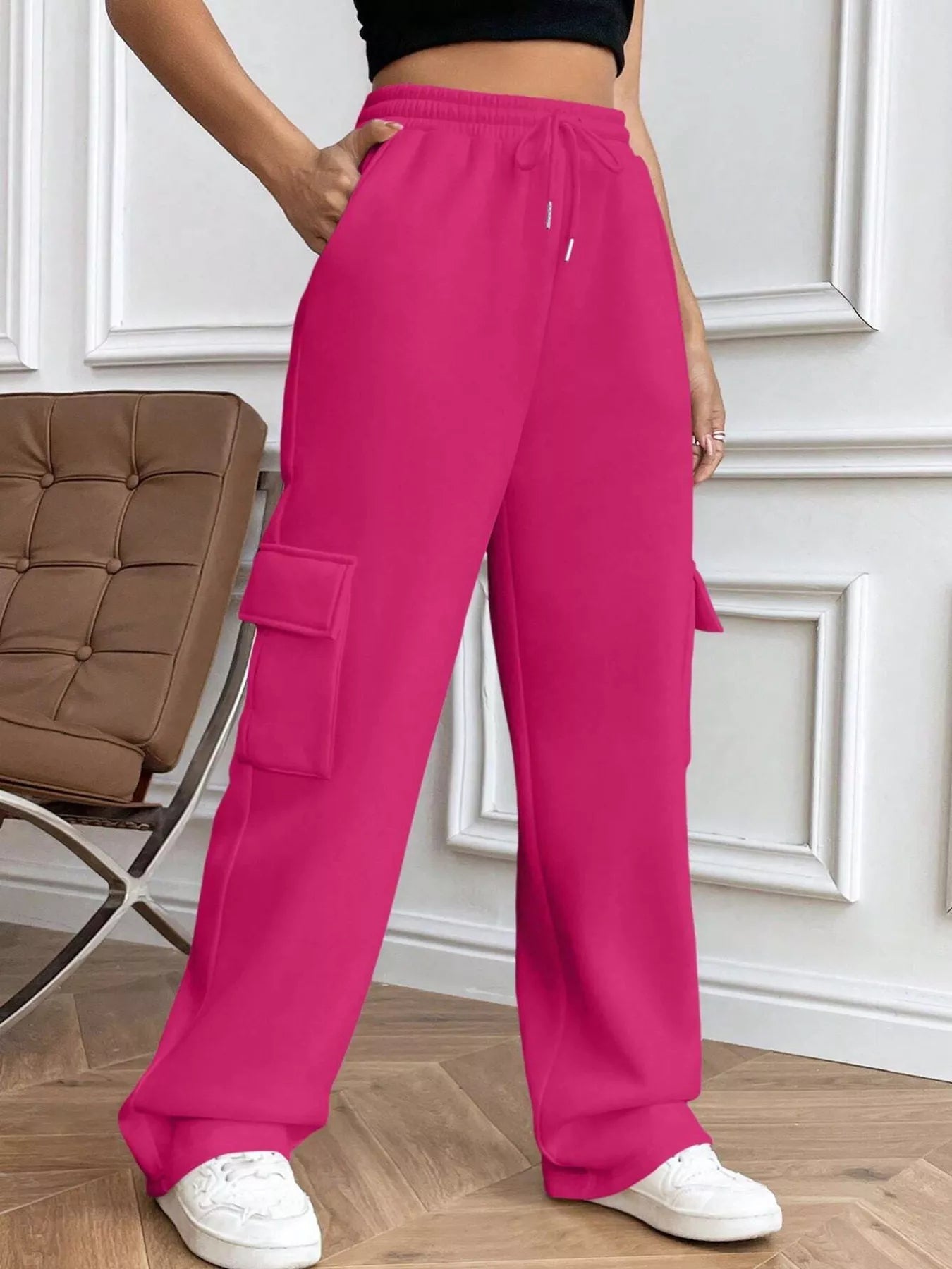 Relaxed Fit Pants with Drawstring Waist