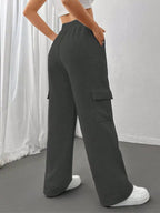 Comfortable relaxed fit pants featuring a drawstring waist for adjustable and stylish wear