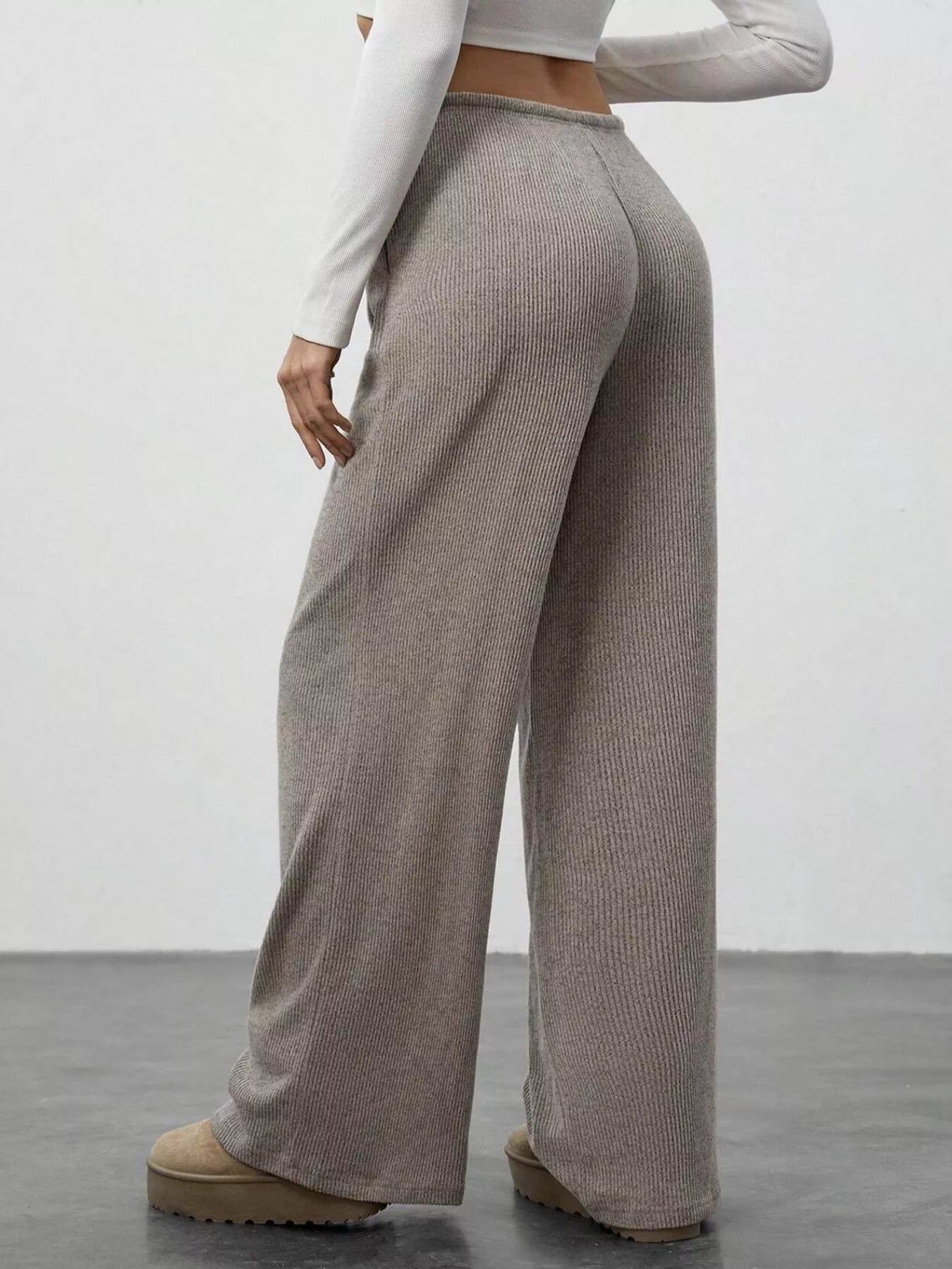 Relaxed fit wide leg pants offering comfort and style for a modern wardrobe.
