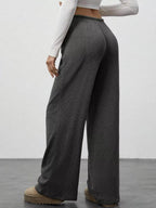 Relaxed fit wide leg pants offering comfort and style for a modern wardrobe.