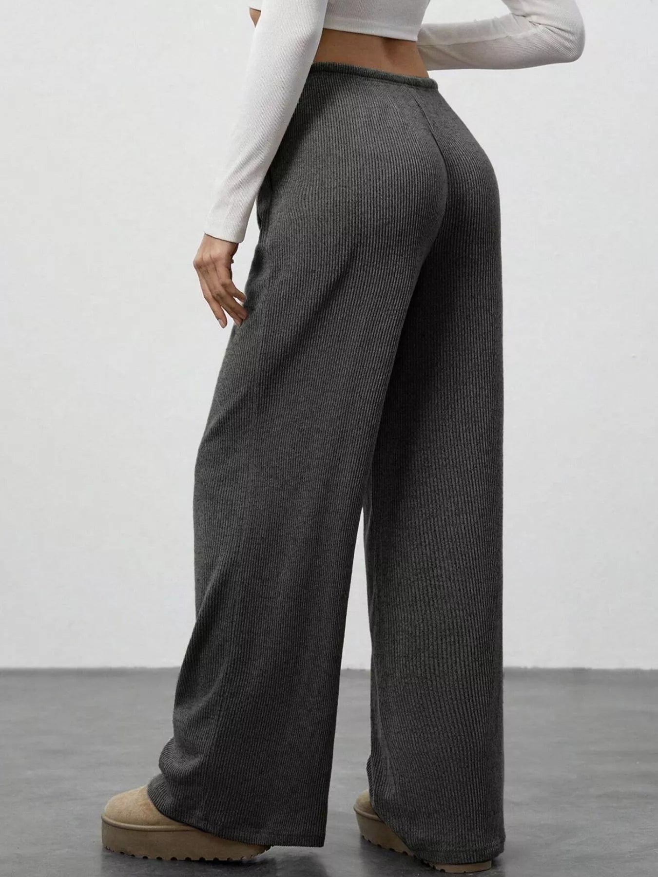 Relaxed fit wide leg pants offering comfort and style for a modern wardrobe.