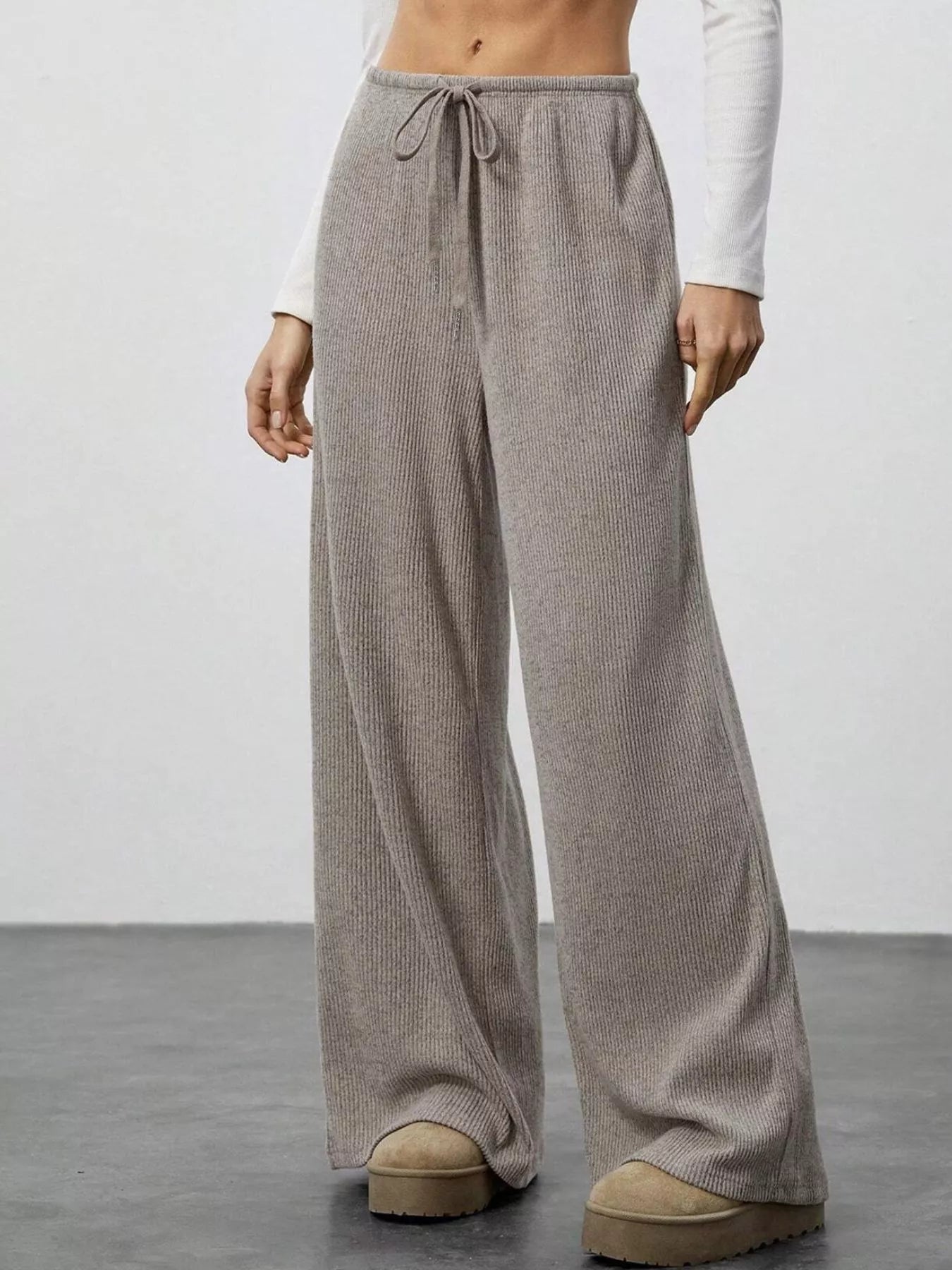 Relaxed fit wide leg pants offering comfort and style for a modern wardrobe.