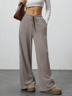 Relaxed fit wide leg pants offering comfort and style for a modern wardrobe.