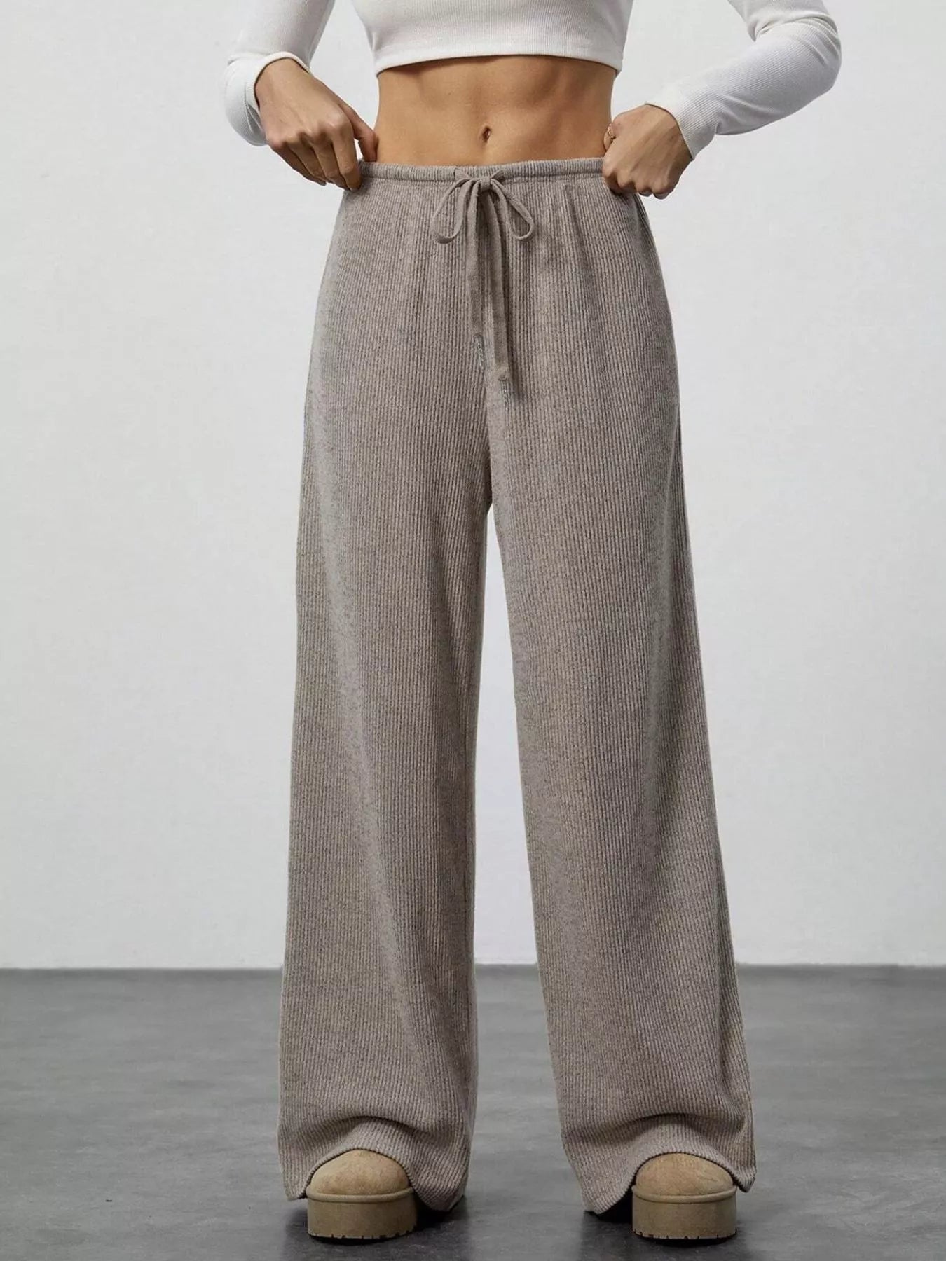 Relaxed fit wide leg pants offering comfort and style for a modern wardrobe.