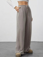 Relaxed fit wide leg pants offering comfort and style for a modern wardrobe.