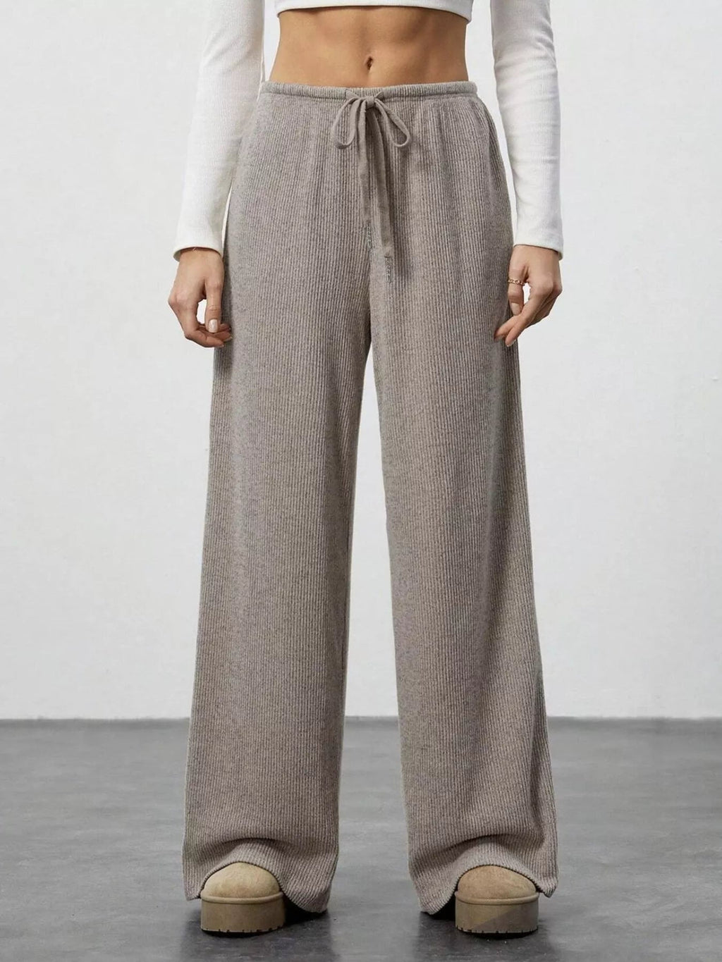 Relaxed fit wide leg pants offering comfort and style for a modern wardrobe.