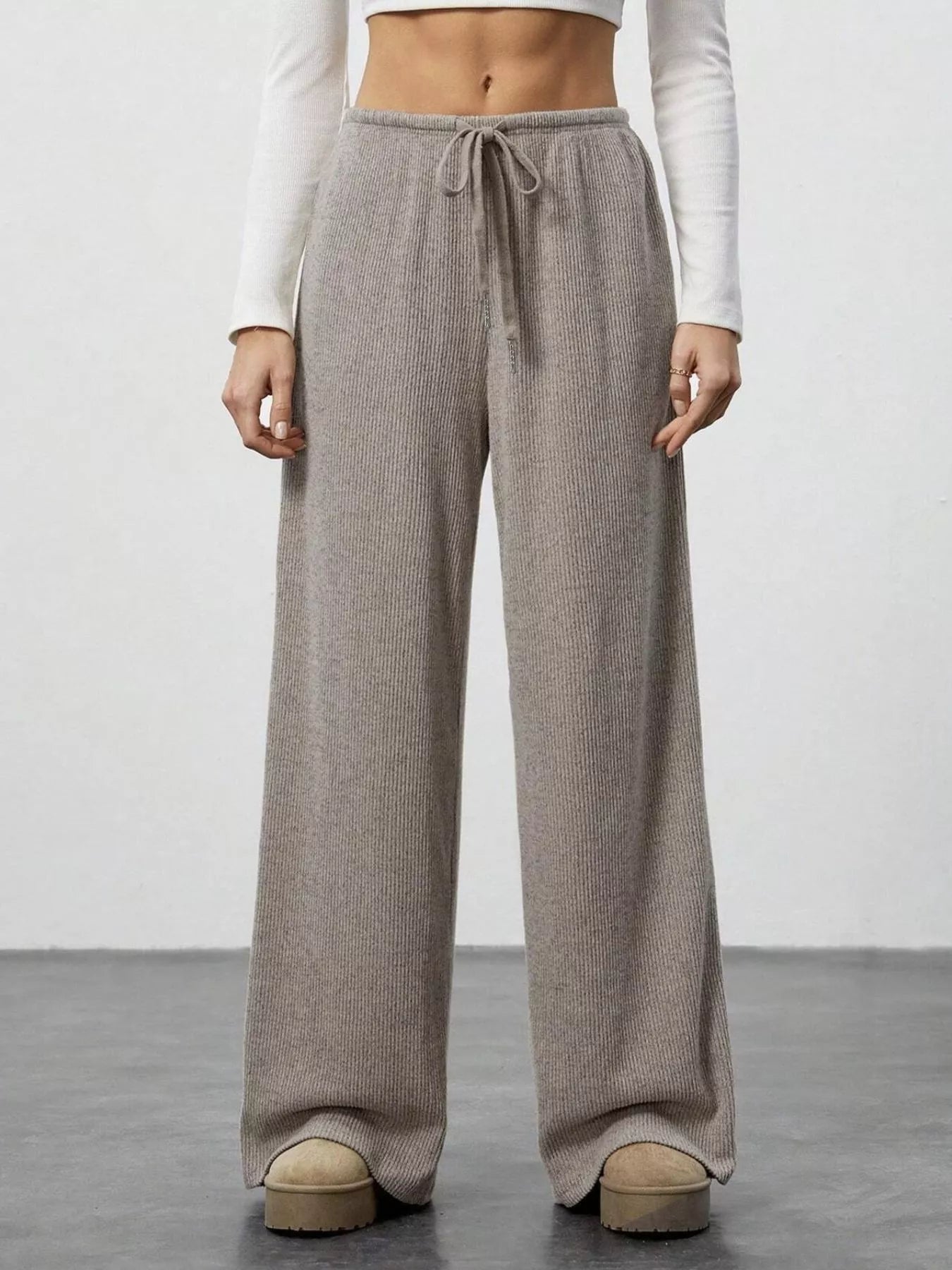 Relaxed fit wide leg pants offering comfort and style for a modern wardrobe.