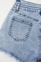 Stylish high waist denim shorts for modern casual wear, perfect for summer fashion and outdoor activities.