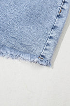 Stylish high waist denim shorts for modern casual wear, perfect for summer fashion and outdoor activities.