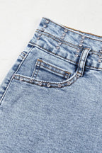 Stylish high waist denim shorts for modern casual wear, perfect for summer fashion and outdoor activities.