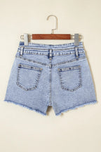 Stylish high waist denim shorts for modern casual wear, perfect for summer fashion and outdoor activities.