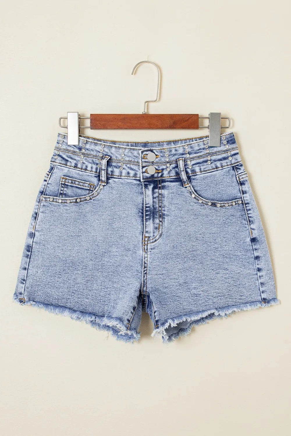 Stylish high waist denim shorts for modern casual wear, perfect for summer fashion and outdoor activities.