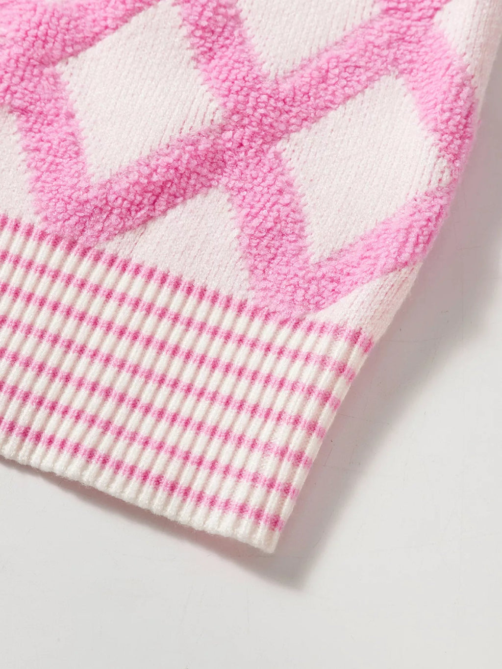 Rhombus Pattern Knit Open Front Pocketed Cardigans.