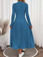 Ribbed Knit A-Line Midi Dress.