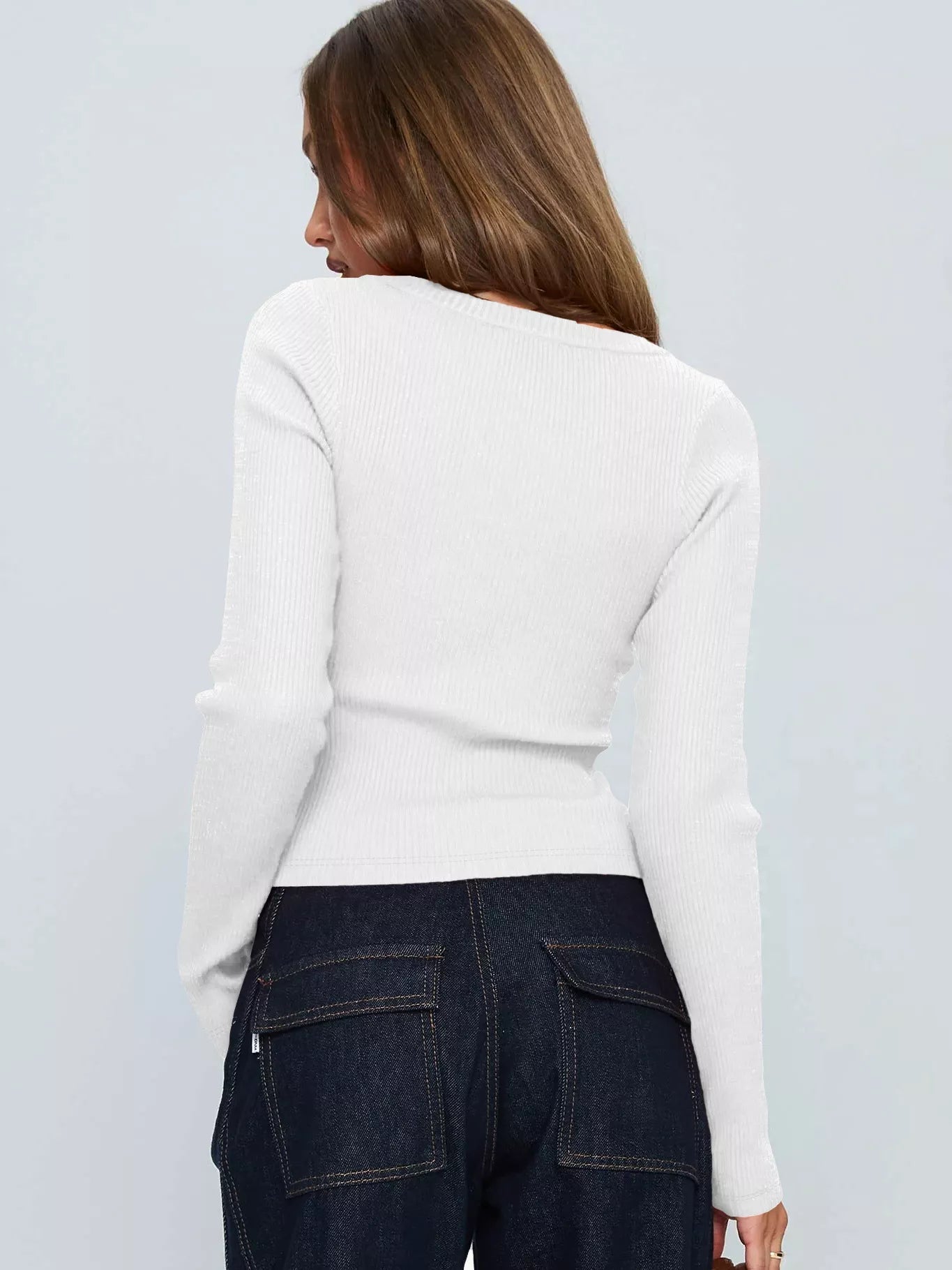 Ribbed Knit Button-Down Cardigan.