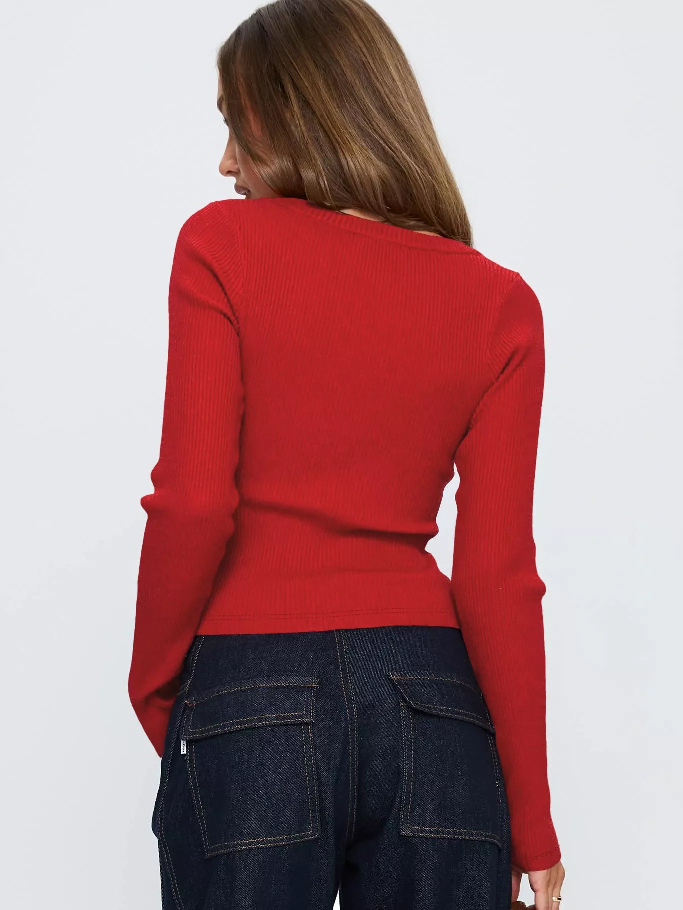 Ribbed Knit Button-Down Cardigan.