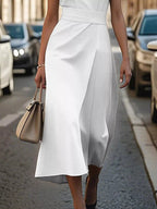 Round Neck Sleeveless Midi Dress.