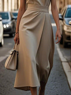 Round Neck Sleeveless Midi Dress