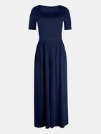 Scoop Neck Short Sleeve Jumpsuit.