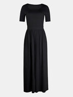 Scoop Neck Short Sleeve Jumpsuit.