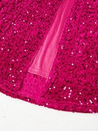 Sequin One-Shoulder Dress with High Slit.