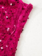 Sequin One-Shoulder Dress with High Slit.