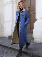 Sherpa Lined Longline Denim Jacket.