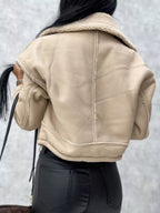 Sherpa Trim Cropped Jacket.