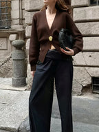 Single-Button Fitted Cardigan.