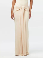 Sleeveless Mock Neck Knot Front Maxi Dress.
