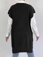 Slit V-Neck Sweater Dress.