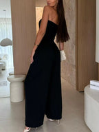 Smocked Tube Wide-Leg Jumpsuit.