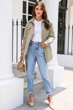 Snap Down Collared Winter Coat.