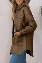 Snap Down Collared Winter Coat.