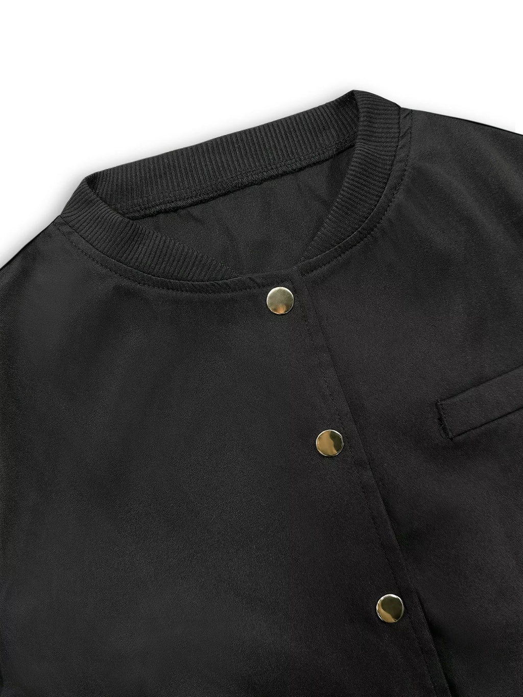 Snap Down Cropped Bomber Jacket.