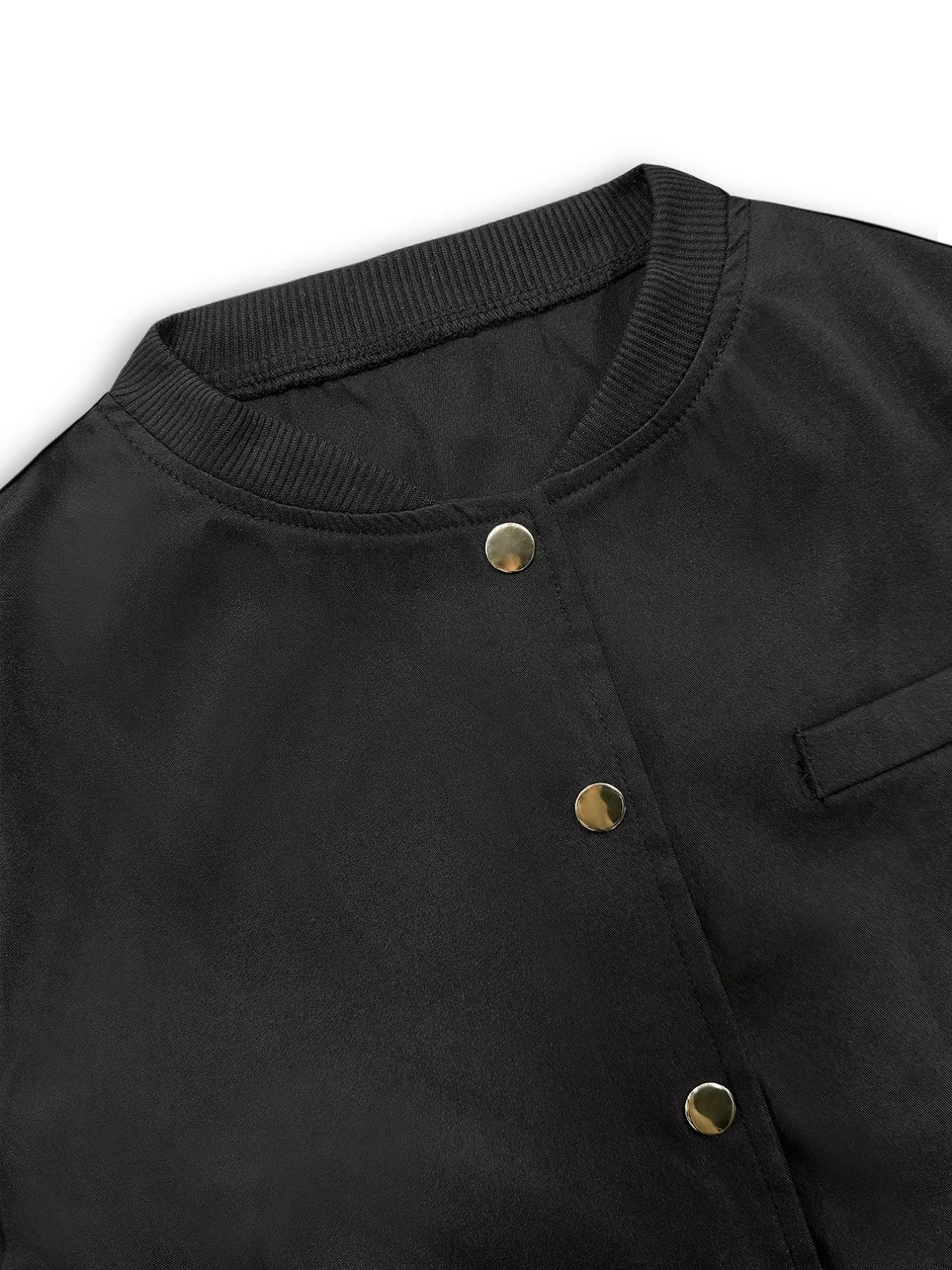 Snap Down Cropped Bomber Jacket.